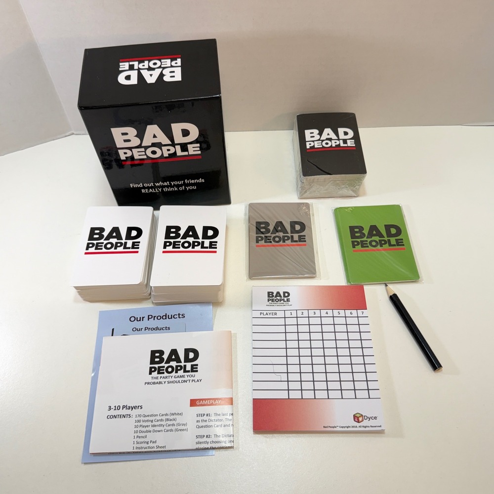 Bad People Card Game Adult Party Dyce Ages 17+ Complete